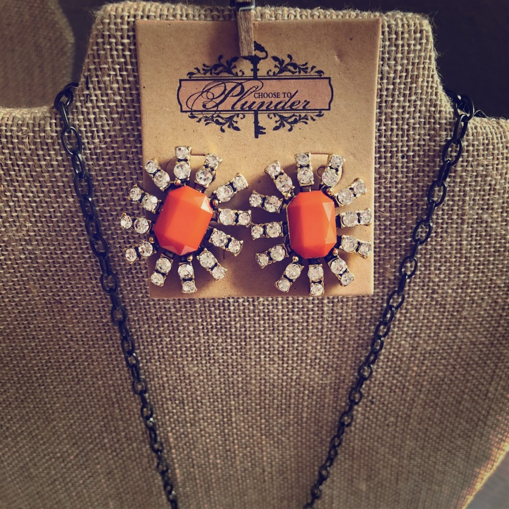 Plunder Designs vintage style orange earrings